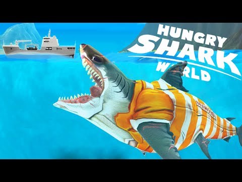 Видео: НОВЫЙ МЕГАЛОДОН ЗАКЛЮЧЕННЫЙ АТАКУЕТ! ОБНОВЛЕНИЕ | Hungry Shark World