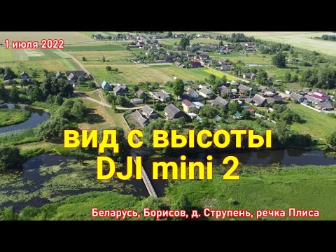 Видео: Беларусь, Борисов, д Струпень, речка Плиса, новый мостик -   с высоты DJI mini 2!