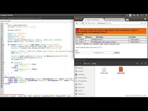 Видео: Авторизация без пароля с помощью SQL инъекции PHP