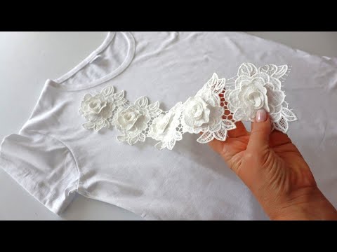 Видео: Дизайнер скупает дешёвые футболки, добавляет немного кружева и продаёт дороже. И я так сделала