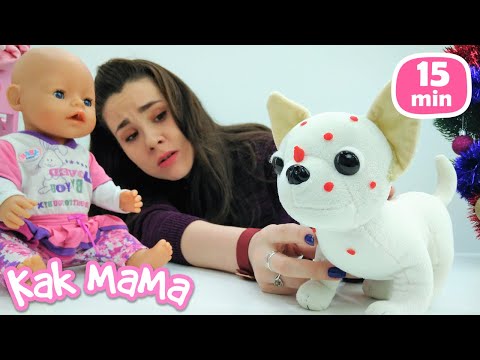 Видео: Как Мама и Беби Бон Эмили: сыпь, уборка в доме и фруктовый салат! Играем в куклы в видео для девочек