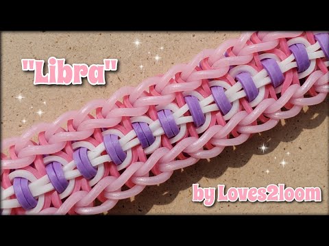 Видео: Мастер-класс по плетению браслета Rainbow Loom "Libra" (ширина 3 прута)