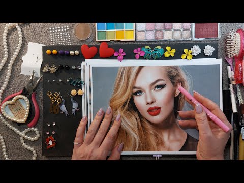 Видео: АСМР  Макияж для фото 🥳, подбираю серьги моделям 🌺  asmr близкий, липкий шёпот