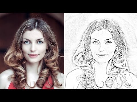 Видео: Urok#10 Рисунок карандашом из фотографии за 1 минуту в Фотошоп.
