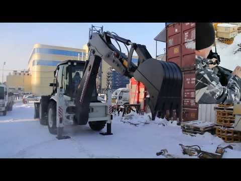 Видео: погрузчик экскаватор Hidromek 102s