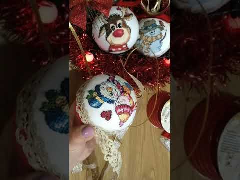 Видео: Як зробити новорічну іграшку.Вишивка хрестиком./Hand embroidery/