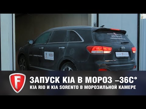 Видео: Запуск Kia Rio и Kia Sorento Prime в мороз -36 градусов. Испытание автомобилей в морозильной камере