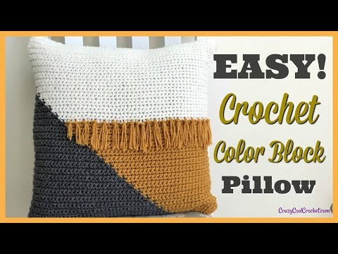 Видео: Простая вязаная крючком наволочка с цветными блоками