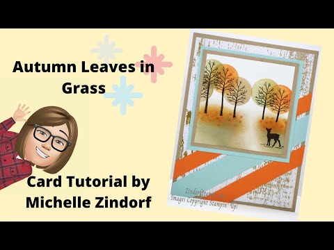 Видео: Учебник по созданию открытки «Осенний лесной пейзаж» с Мишель Зиндорф