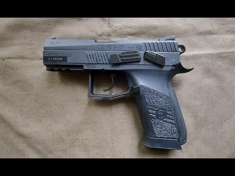 Видео: Пневматический пистолет ASG CZ75 P-07 Duty blowback. Обзор и отстрел по мишени.