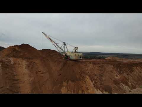 Видео: Шагающий экскаватор ЭШ-6/45, карьер Кобуска.