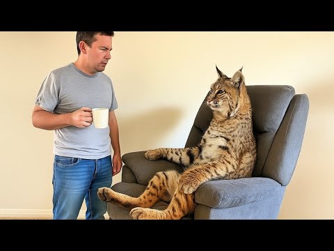 Видео: Я живу со спасенной рысью, которая ведет себя как собака. Постарайтесь не смеяться над ее болтлив...