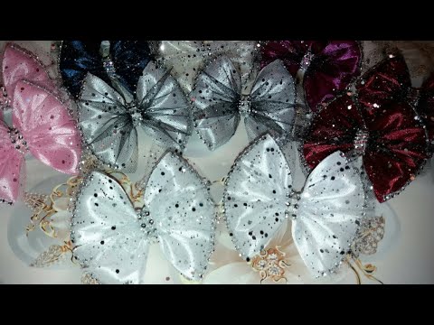 Видео: #Красивые бантики с фатином//Бантики с атласной лентой и с фатином//