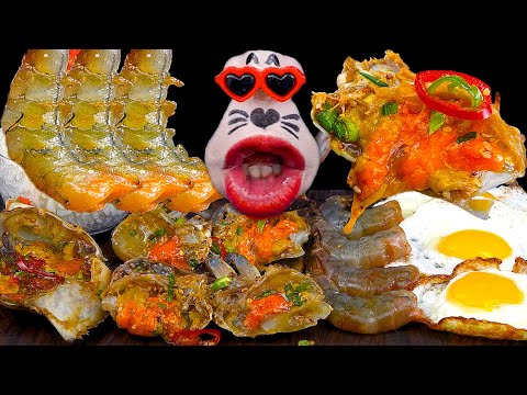 Видео: Краб и креветки в соевом соусе с бибимбап и яичницей! 🦀 | ASMR Мукбанг от REALMOUTH