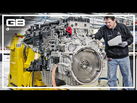 Видео: Mercedes Actros СБОРКА - ПРОИЗВОДСТВО двигателей для грузовых автомобилей