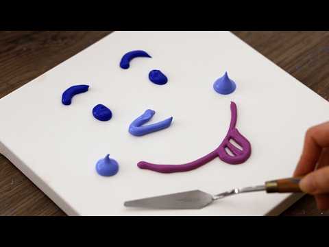 Видео: Прекрасные облака из сладкой ваты 💗 | Расслабляющая картина акрилом #490