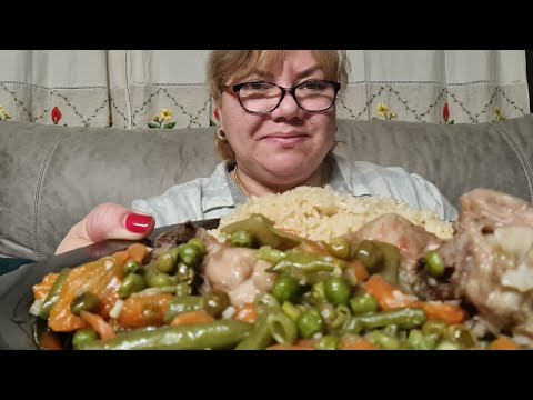 Видео: MUKBANG🍽 CHICKEN WITH VEGETALES|МУКБАНГ КУРИЦА С ОВОЩАМИ|довольная как паровоз #chicken#mukbang#asmr