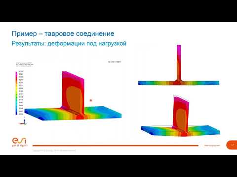 Видео: Моделирование сварки с последующим анализом прочности сварной конструкции с SYSWELD от ESI.