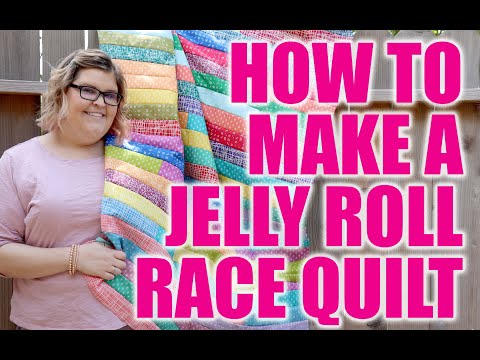Видео: ШЕЙТЕ СО МНОЙ! Пошаговое руководство по шитью лоскутного одеяла Jelly Roll Race — простое и лёгко...