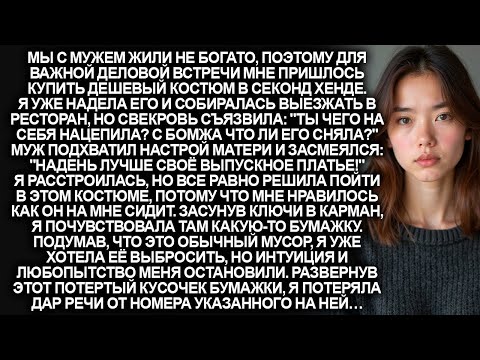 Видео: Муж со свекровью смеялись над моим нарядом на важную рабочую встречу. Но когда я нашла в кармане…