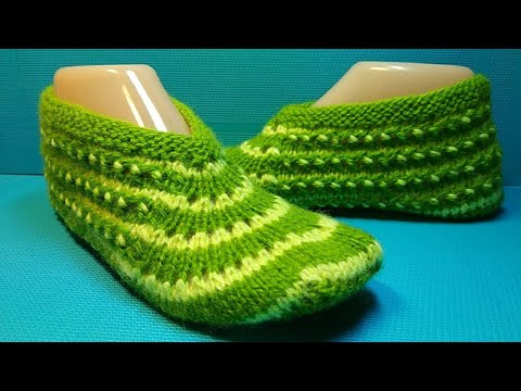 Видео: #703 Домашние следки спицами /тапочки с бесшовной подошвой/ подробный мастер класс.