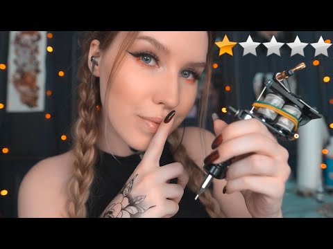 Видео: АСМР 🤪 ТАТУ МАСТЕР В УЖАСНОМ САЛОНЕ ⭐ Пародия | ASMR Tattoo Artist (+Sub)