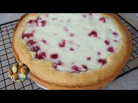 Видео: Любимый пирог-сметанник!Малиновый пирог со сметанной заливкой