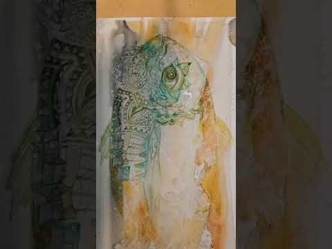 Видео: #рисую #смешаннаятехника #рыба #акварелью #карандаш #ручка #watercolor #aquarelle 