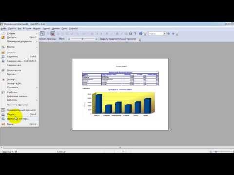 Видео: Занятие 10. Создание диаграммам и печать документа OpenOffice Calc