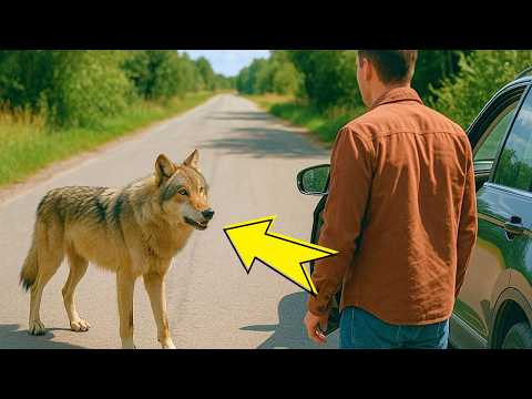Видео: ВОЛК стоял на дороге и НЕ УХОДИЛ… Водитель вышел — и ОБОМЛЕЛ от увиденного