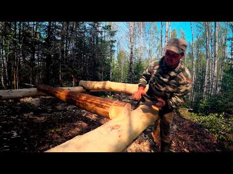 Видео: Строим избу. Лаги пола и начало сруба