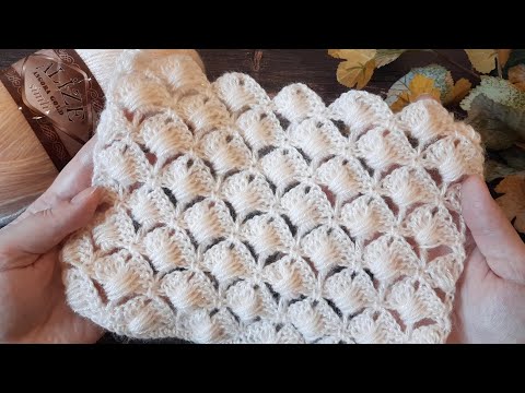 Видео: Вяжем интересный узор "Подушечки" крючком. (N 113)