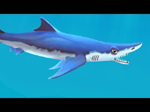 Видео: ДЛИННАЯ ХУДАЯ И СИНЯЯ АКУЛА! ОНА СЪЕЛА ЧЕЛОВЕКА! HUNGRY SHARK WORLD