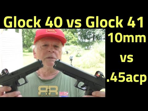 Видео: Glock 40 10 мм против Glock 41 .45ACP — с отдачей и баллистикой