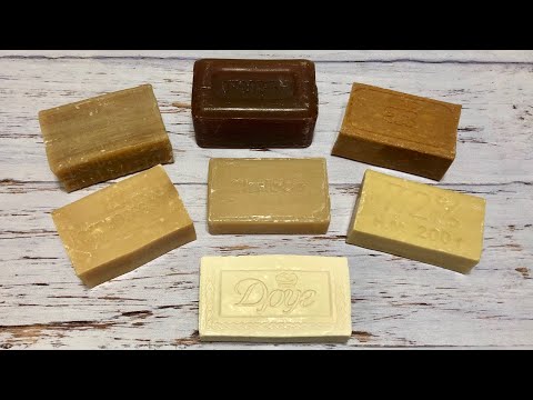 Видео: ASMR Soap/ cutting dry soap/ резка сухого хозяйственного мыла