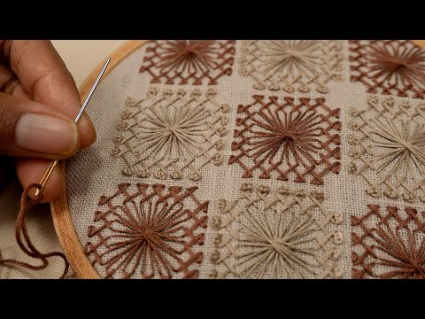 Видео: Простая геометрическая вышивка для начинающих | Бесплатное руководство по вышивке