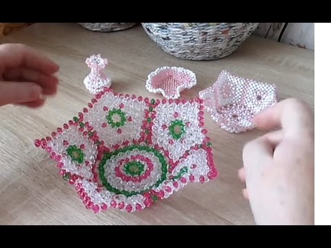 Видео: Бисероплетение. Ваза для печенья или конфет. Идеи для дома.