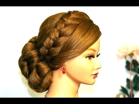 Видео: Прическа на выпускной на длинные волосы на основе буклей и плетения.