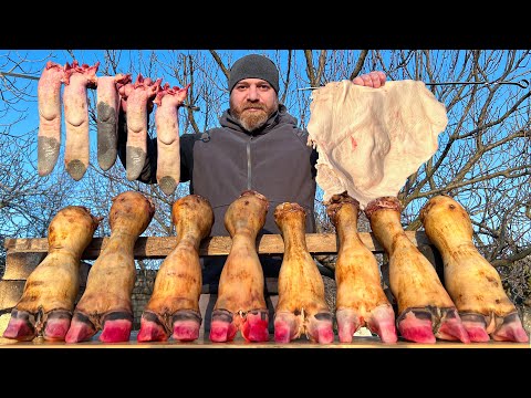 Видео: Огромный Говяжий Ужин из Копыт, Языков и Желудка! Азербайджанская кухня