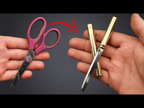 Видео: Я превращаю старые ножницы в красивое маленькое японское ТАНТО