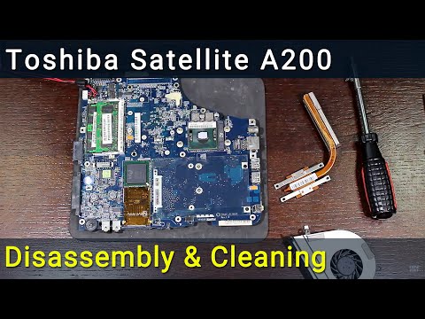 Видео: Toshiba Satellite A200 Разборка, чистка вентилятора от пыли и замена термопасты
