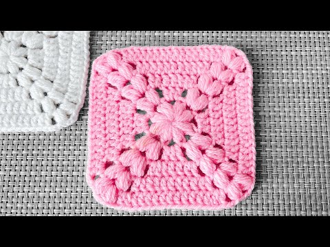 Видео: МК интересного квадрата| Пышные столбики- это легко! Вязание крючком