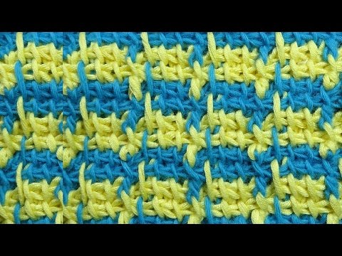 Видео: Гусиные лапки Узор крючком  Tunisian crochet pattern 58