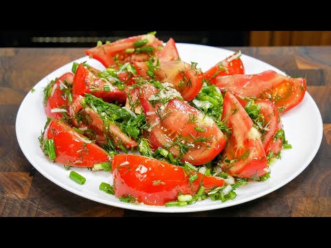 Видео: Закуска под ШАШЛЫК. Салат из МАРИНОВАННЫХ ПОМИДОРОВ, цыганка готовит.