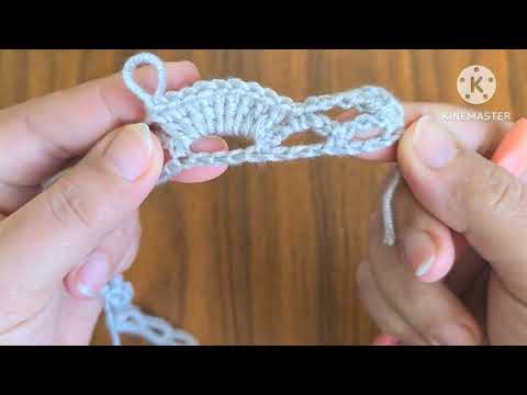 Видео: Как связать чудесную прямоугольную шаль крючком веерным швом самым простым способом.