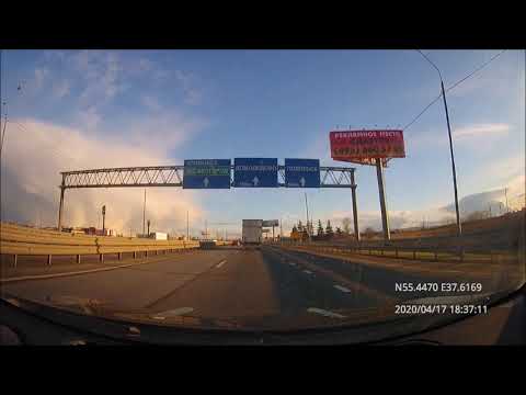 Видео: Driving in Moscow agglomeration: Текстильщики - поселок ЛМС 17/04/2020 (timelapse 4x)