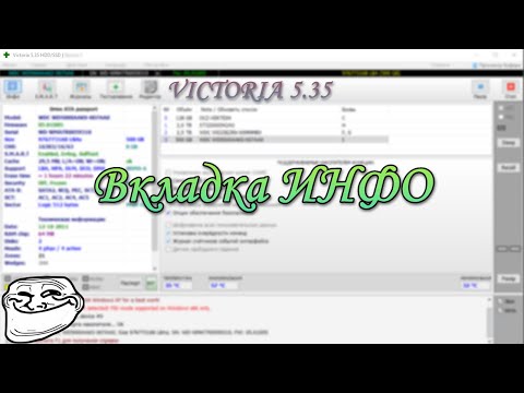 Видео: VICTORIA 5.35. Рассматриваем вкладку ИНФО (STANDARD)