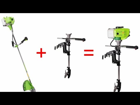 Видео: Триммер мотор в пвх лодку . Не легкое дело