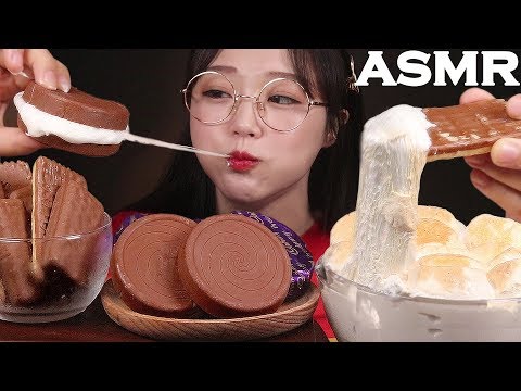 Видео: ASMR Еда зефира и шоколадного печенья | MARSHMALLOW & CHOCOLATE COOKIES MUKBANG | Ae Jeong ASMR