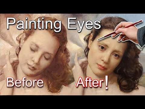 Видео: Как нарисовать глаза масляной краской. Процесс от закрытых до открытых глаз!